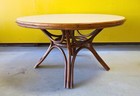 Vintage Rattan Dining Set  Round Table   Set Of 4 Chairs
