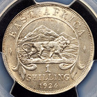 Silver 1924 East Africa Shilling   Pcgs Au58