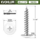  8 X 1-1 4   100 Pcs  Modified Truss Head Wood Screws  Phillips Drive Quick Meta