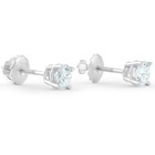 1 Ct Tw Round Diamond Screw Back Studs 14k White Gold Lab Grown