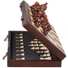 15  Magnetic Wooden Chess Set - Folding Board  Storage Slots  Handmade Pieces  G