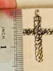 Antique vintage  Textured  925 Sterling Silver Cross Crusifix Pendant