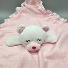 Carters Pink White Bear Baby Security Blanket Lovey Daddys Princess Rattle Plush
