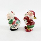 Fitz   Floyd Santa   Mrs  Claus Salt Pepper Shakers Set 2 1990
