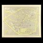 Antique Brussels Belgium Map City Street Vintage Ca 1901 Original Wall Art