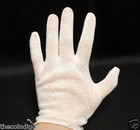 12 Pair White Cotton Inspection Glove Light Duty Coin Jewelry Stamp Silver Large