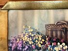 Italian Hand Painted Wood Tray Still Life Art Gilded Frame Italy Initialed Vtg