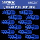 12 Pc Master Elite Industrial I   M Type Plug Air Fittings Set  1 4  Npt Male