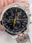Tissot Mens Black Silver Casual Chronograph Quartz Round Classic Wristwatch