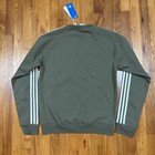 Adidas 3 Stripes Crew Sweatshirt Mens S Green Pullover Classic Athletic Nwt