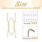 Bilillo 12-pack Plate Hangers For 6-8  Art Plate Wall Display  Stainless Steel
