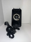 Vtg Style Pollyflame Grand Wall Phone Black Retro Rotary Push Button Flash Redia