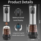 2 Packs Electric Salt And Pepper Grinder Set Rechargeable Automatic Salt And    