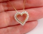 2 Ct Round Cut Lab Created Diamond Women s Heart Pendant 14k Yellow Gold Plated
