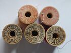 Belding Bros  Co    A H Rice Co  Lot Of 5 Antique Silk Thread On Wooden Spools