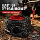 X-bull 32000lbs 3 8  X 85ft Winch Rope Synthetic Recovery Rope Truck 4wd Black