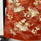 Furisode  Length 162cm  Sleeve 65cm M  Flower Raft  Wave  Gold And Silver Color 