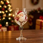Christmas Art Wine Glasses Clear Glass Holiday Goblets Christmas Gift