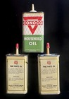   3     Vintage Conoco Oil Tin Can  Has Liquid Inside 