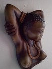 Stunning Vintage Large Achatit  African Woman Wall Plaque
