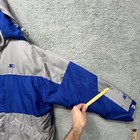 Starter Jacket Mens Xl Gray Blue Down Puffer Hooded Parka Ski Snowboard Winter