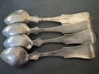 Henry Hudson Coin Silver Coffee Spoons Fiddler Pattern Louisville  Ky  4  5 5 