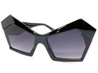 Oversized Exaggerated Modern Retro Cat Eye Sun Glasses Large Funky Black Frame