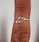 Gift For Women s Adjustable Double Tiny Infinity Toe Ring Solid Metal 925 Silver