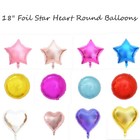 18  Foil Star Heart Round Sphere Balloons Mylar Balloons Party Birthday Baby Us