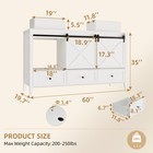 60  Farmhouse Bathroom Vanity Double Ceramic Sink 2 Sliding Barn Doors 5 Drawers