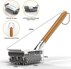 House Again Grill Brush Bristle Free  304 Stainless Steel Food-grade Wood 