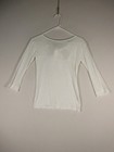 J  Crew Womens Long Sleeve Tie-neck Basic Top Round Neck Size Xs White