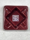 Vintage Toots Shor Nyc Restaurant Ceramic Ashtray Maroon Ts Logo Mid Century