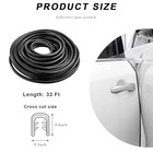  10m  Car Door Edge Guards  U-shaped No Glue Automotive Edge Trim 32 8ft Black