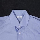 Castangia Button Up Dress Shirt Mens 15 5 40 Blue Striped Made In Italy Cotton