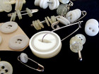 Large Vintage Lot 250  Of White Ivory Buttons Various Sizes Matched Sets