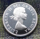 Royal Coat Of Arms 1964 Canada 50-cent Coin  Km  56  Canadian 80  Silver Coin
