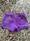 Gk  Elite Girls Gymnastic Shiny Purple Shorts Size Childs Large