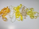 100  Pure Silk Embroidery Ribbon 7mm 5 Yellow Solid Colors  1 Yard Each