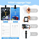 2 Pack Pu Leahter Luggage Tags With Pu Leather Straps  Fun Travel Case Labels  P