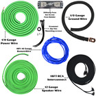 1 0 Gauge Green Amp Wiring Kit Cca Sky High Car Audio Amplifier Install Kit Sub