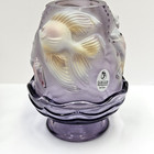 Fenton Glass Atlantis Violet Purple Koi Fish Fairy Lamp With Box Painted Signed