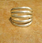 Nice     Wide Vintage Navajo Sterling Silver Five Band Open Work Design Bracelet
