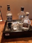 Jack Daniels Family Of Fine Whiskey Set Of 3 Bottles  with Case  2 Shot Glasses