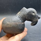 Very Unique Ancient Roman Old Black Stone Bird Figure In Good Condition E