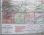 Rand Mcnally Commercial Atlas Map Page Of South Dakota 1913 With Railroad Lines
