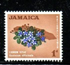 Jamaica  217  1964  1p National Flower   Map  Mint  Vf Nh  O g