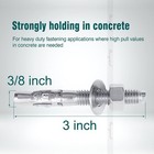 3 8 X 3 Inch Stainless Steel Standard Strong Wedge Anchor Concrete 4 Pcs