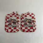 Vintage 90s Set Looney Tunes Taz Chef Oven Glove Rare Collect Red   White Check