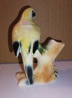 Vintage Royal Copley Yellow Parrot Bird On Tree Branch Ceramic Bud Vase Figurine